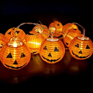 Luci della stringa di zucca fantasma di Halloween per feste ghirlanda decorazione della batteria luci a led