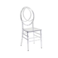 Chaise de salle à manger moderne, élégante et durable en acrylique transparent rembourrée, empilable, avec protection de sol, pour la maison, les mariages et les auditoriums