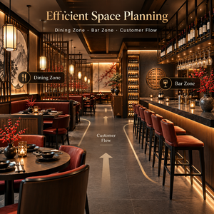 Paquete de Muebles Interiores Comerciales para Restaurante Bistro Chino, Diseño Personalizado Premium, Llave en Mano - Product Image 4