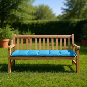 Cuscino per Panchina da Esterno in Tessuto Oxford Azzurro, Rettangolare, Resistente all'Acqua, Rimovibile e Lavabile, per Tutte le Stagioni - Product Image 2