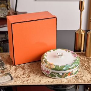 Assiette à fruits secs en céramique pour le Nouvel An européen, boîte de rangement pour bonbons et noix avec couvercle, vente chaude - Product Image 3