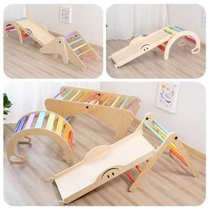 Estructura de Escalada de Madera Multifuncional para Niños con Tobogán, Estructura de Escalada Montessori para Bebés - Product Image 4