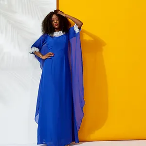 Shenbolen Femmes Africaines Vêtements De Mode À Manches Courtes En Mousseline de Soie Bazin Style Riche Soirée Dames Robe 2019 - Product Image 1