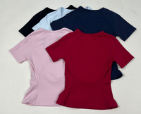 Ensemble de sport deux pièces GH pour femme : Crop top à manches courtes Impact et short cycliste taille haute à revers