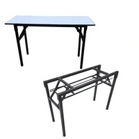 Table longue en bambou PVC avec pieds en métal - Pliable et réglable - Pour banquets, hôtels, formations et restaurants - Fabriquée à Foshan