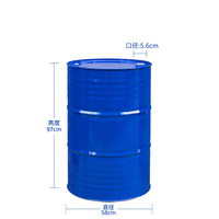 Baril en acier inoxydable 200L argenté personnalisé durable avec tête fermée de bonne qualité Fûts en acier de 55 gallons et 1.0mm d'épaisseur