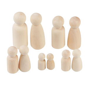 Set di 20 Bambole in Legno di Acacia (35-75mm), Figure in Legno Non Dipinte per Lavoretti Creativi Fai-da-Te per Bambini, Vendita all'Ingrosso - Product Image 3