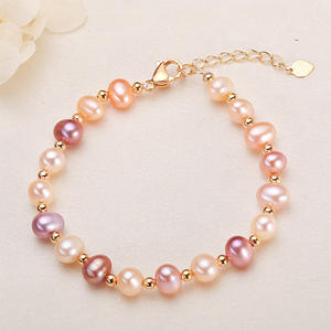 Le fabricant fournit directement des bijoux en perles véritables de Wenchi Zhuji, bracelets délicats et simples en perles d'eau douce colorées pour filles, modèle - Product Image 1