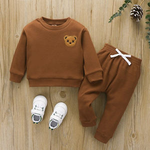 Algodão orgânico Rib <span class=keywords><strong>Kids</strong></span> Set Eco Friendly <span class=keywords><strong>Kids</strong></span> Boy Tricô Custom Children Sweatsuit Sets Two Piece Knit <span class=keywords><strong>Kids</strong></span> Jogger Sets - Product Image 6