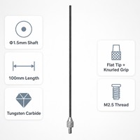 Sonde à pointe plate en carbure de tungstène SD1.5X100mm avec filetage M2.5, stylet de mesure de précision pour indicateur à cadran, pièce de rechange pour micromètre
