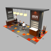 Stand d'exposition personnalisé en bois recyclé, panneau mural en bois, stand modulaire sur mesure pour salon professionnel