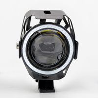 Projecteur LED pour voiture et moto U7 12V 10W 1000LM Super Lumineux Canon Laser Lumière Stroboscopique Phare Angel Eye pour Véhicule Électrique