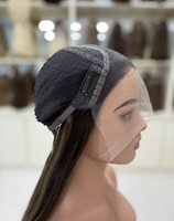 Perruques frontales en dentelle suisse HD en cheveux humains vierges, transparentes et respirantes, à l'aspect naturel, sans colle, vente en gros