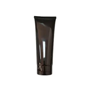 200g/ml PE plastic shiny brown matte brown cream soft tube facial cleanser tube hand lotion tube with flip cap/screw cap