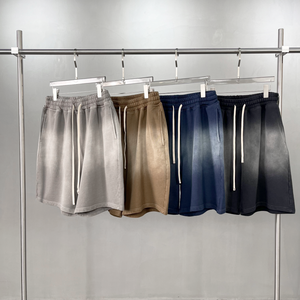 Quần short nam 100% cotton, kiểu vintage, họa tiết tẩy trắng, chất liệu vải thun Pháp dày dặn 430 gsm, phong cách đường phố, quần short giặt acid - Product Image 2