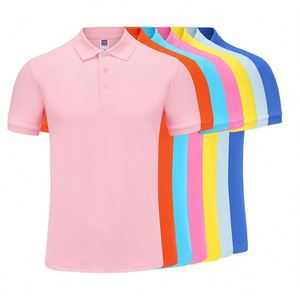 เสื้อโปโลสำหรับเล่นกอล์ฟผ้าฝ้ายหรือโพลีเอสเตอร์พิมพ์ลายปักโลโก้สำหรับผู้ชายดีไซน์แบบเรียบ - Product Image 4