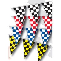 Haute Qualité Personnalisé Célébration Festival Décoration Pleine Couleur Polyester Tissu Triangle Fanions Bannière Pleine Couleur Bunting Drapeau