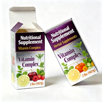 Boîte en carton gaufrée personnalisée pour compléments alimentaires, pilules, vitamines, pliable, recyclable, imprimée, vente en gros