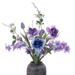 Bouquet de fleurs artificielles Lolita, fleurs de freesia bleues et violettes, tissu tissé en plastique, décoration de mariage et de maison CF02113 - Product Image 5