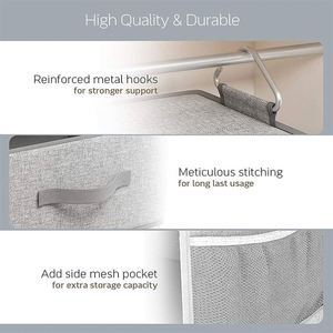 6-shelf Collapsible Hanging Closet Shelves with 3 Divisible <b>Drawers</b> Wardrobe Hanging Organizers <b>for</b> Clothes Sundries <b>Storage</b> - Product Image 6