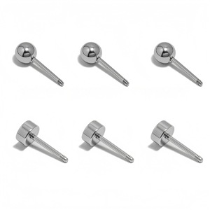 Boucles d'oreilles en acier inoxydable avec boule et disque 16G pour usage quotidien, accessoires de piercing unisexe - Product Image 1