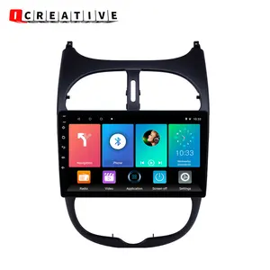 2 Din 4G WI-FI Android Car Radio Player Multimídia Carro Para Peugeot 206 Citroen C2 2001 -2013 Unidade de Cabeça de Navegação GPS FM Estéreo