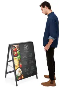 A Frame Sidewalk Menu Advertising A Board