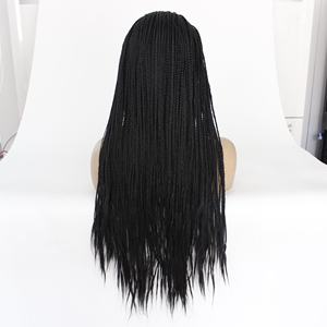 Tresses sans nœuds poshglad perruques tressées courtes, boho boîte sans nœuds tresses perruque blonde perruque afrique dentelle avant avec frange critique express - Product Image 6