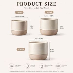 Taza de Cerámica Mate Creativa con Logotipo Personalizado para Regalo, 100ml 180ml 230ml, Taza de Café Espresso de Gres - Product Image 3