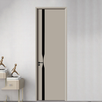 Élégante porte intérieure en bois en alliage d'aluminium PVC pour les zones de blanchisserie modernes Hôtels Hôpitaux Salles de bains Chambres à coucher Sous-sols Cuisines