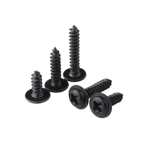 Black Phillips Head Round Head Self Tapping Screw With Washer M3 M3.5 M4 Metal Use Metric Grade A - Product Image 3