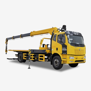 Camion <span class=keywords><strong>grue</strong></span> à plateau FAW de 8 tonnes <span class=keywords><strong>avec</strong></span> <span class=keywords><strong>grue</strong></span> télescopique à vendre - Product Image 1