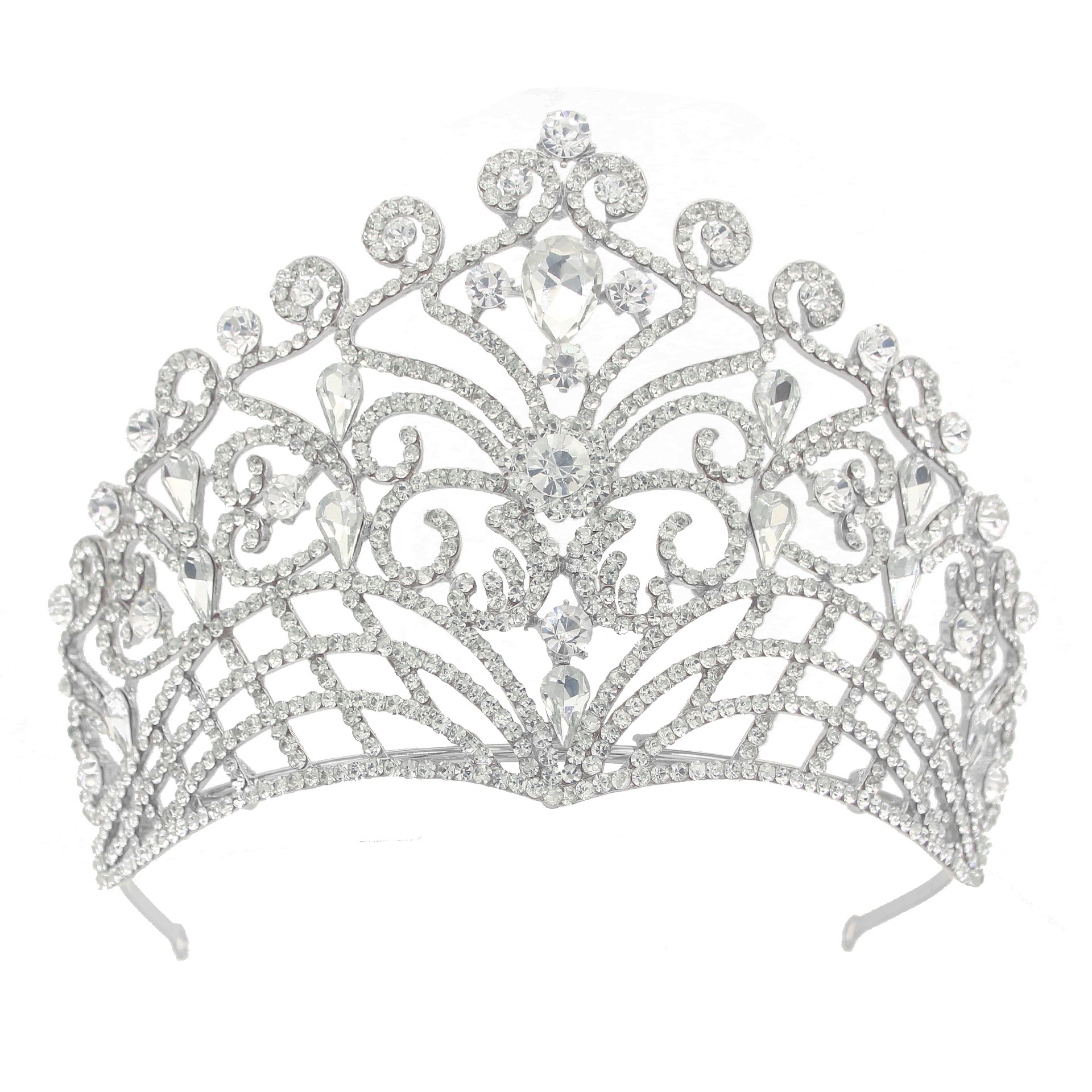 Factory Custom Cheap Silver 5 Inches Tall Rhinestone Pageant