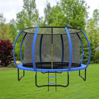 Trampoline d'extérieur rond de qualité supérieure Zoshine avec filet de sécurité intérieur et anneau de support en fibre de verre 10ft 12ft 14ft 16ft