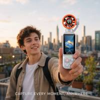 Kamera Gimbal Mini Isi Ulang Seach YUNIQ dengan Kipas Pendingin, Lensa Berputar, Anti-goyang, Perangkat Vlogging untuk Vlogger LK-035