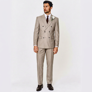 Costume homme 2 pièces (veste + pantalon) fabriqué au Pakistan, couleur kaki foncé, nouvelle collection 2026 - Product Image 1