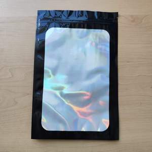 Retail Packaging Holographic Zipper Pouch Reusable Self‑Lock Plastic Bag With Clear Window For Cosmetic Jewelry - Product Image 1