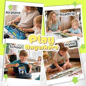 6 sets de livres d'autocollants réutilisables gonflés pour tout-petits de 2 <span class=keywords><strong>à</strong></span> 4 ans, 4 grandes pages par set, 240 autocollants imperméables faciles <span class=keywords><strong>à</strong></span> nettoyer en silicone - Product Image 3