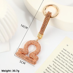 Llavero con incrustaciones de diamantes de los doce signos del zodiaco, <span class=keywords><strong>el</strong></span> más vendido, amuleto de moda para bolso, llavero personalizado y moderno - Product Image 6