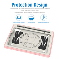 [Étui pour tablette robuste] Étui pour tablette antichoc anti-rayures rose Tpu Pc Kickstand pour Ipad Mini 6 8.3 pouces 2021 étui pour enfants