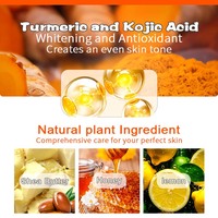 Savon éclaircissant et nettoyant rapide OEM fait main au curcuma, correcteur de taches sombres sur les jointures, savon en barre blanchissant à l'acide kojique pour tous types de peau