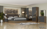 Ensemble de chambre à coucher moderne en MDF et bois, lit double king size, mobilier de maison simple et moderne, vente en gros à prix abordable