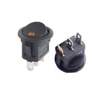 Interrupteur à bascule rond 12V 3 broches pour cafetière, bateau et voiture - Mini interrupteur à bascule LED