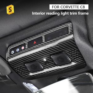 Shasha fibre de carbone voiture toit supérieur liseuse panneau carbone sec voiture accessoires pour Chevrolet <span class=keywords><strong>Corvette</strong></span> C8 2020 ans jusqu'à - Product Image 3