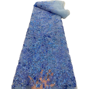 Wholesale African Luxury French <strong>Lace</strong> <strong>Fabric</strong> With Sequins and Beads 2022 Embroidery <strong>Orange</strong> Color <strong>Lace</strong> <strong>Fabric</strong> for Dress - Product Image 4