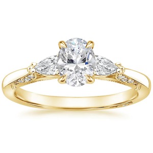 Stylish Gold Color Bridal <b>Ring</b> with Sparkling Diamond Style <b>Crystal</b> Romantic Wedding Proposal Jewelry for Women - Product Image 2