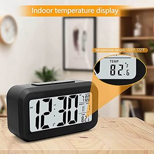 Réveil intelligent multifonctionnel avec mini-affichage de la date, de la température et minuteur, veilleuse de table pour bureau, chambre et bureau d'étude - Meilleures ventes - Product Image 3