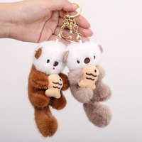 Nouveau adorable porte-clés en peluche loutre, jouet en peluche de dessin animé, mini loutre en peluche douce et mignonne, porte-clés, décoration de sac