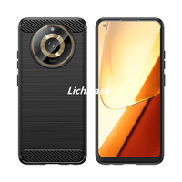 Coque anti-chute en TPU brossé à texture en fibre de carbone Lichicase pour couverture mobile souple Realme 11 Pro Plus