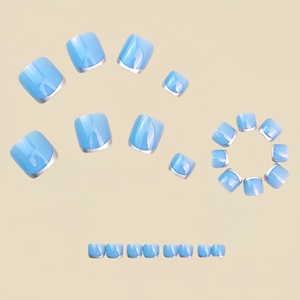 <span class=keywords><strong>Ongles</strong></span> d'orteils artificiels à presser, 24 pièces, couvrance totale, style français, réutilisables, en acrylique, pour les <span class=keywords><strong>pieds</strong></span> - Product Image 5
